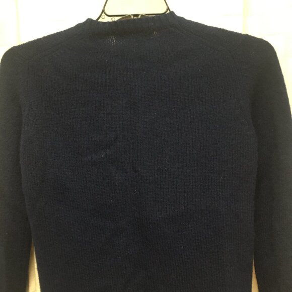 Vintage Braemar intl. scottish shetland navy wool cardigan sweater size 36 small - Picture 12 of 14